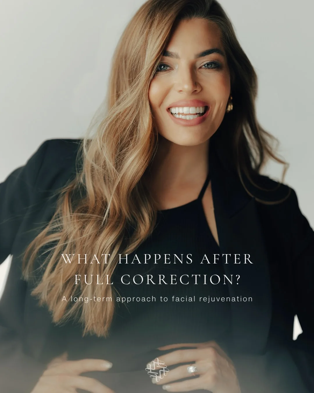 Marisa Dulin, MSN, FNP-C, co-owner and lead injector at MODE in Scottsdale, smiling in a black blazer on the cover of her Instagram note titled What happens after full correction? A long term approach to facial rejuvenation.